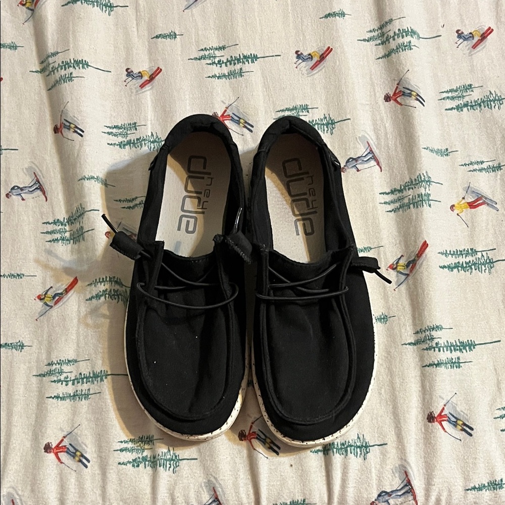 Hey Dude Kids Black Moccasins